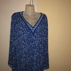 MICHAEL Michael Kors Blue Patterned Blouse